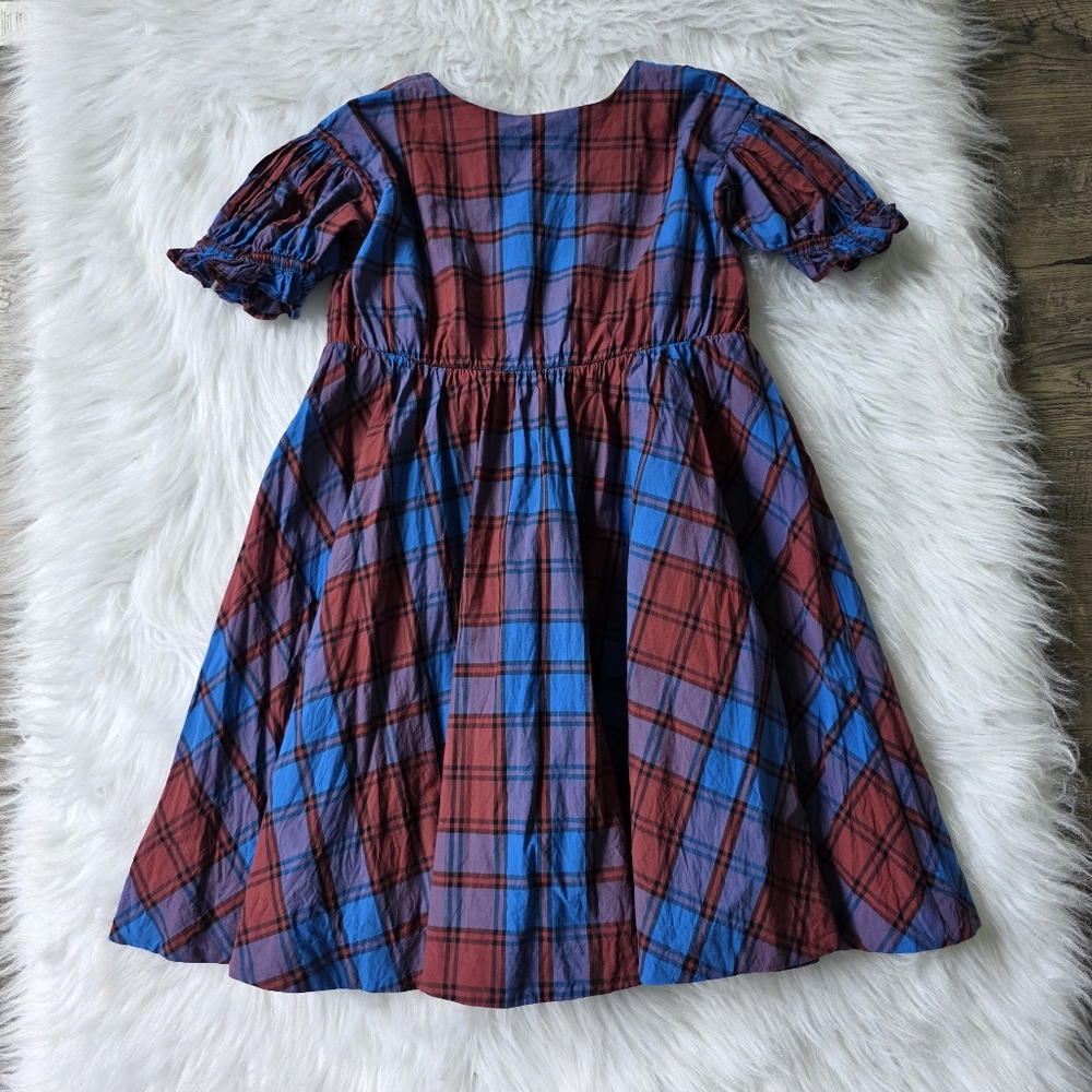 Tea Kids Girls Plaid Dress in Red and Blue Size 8
